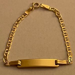 14KT Yellow Gold 5.5" Children's ID Bracelet